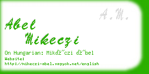 abel mikeczi business card